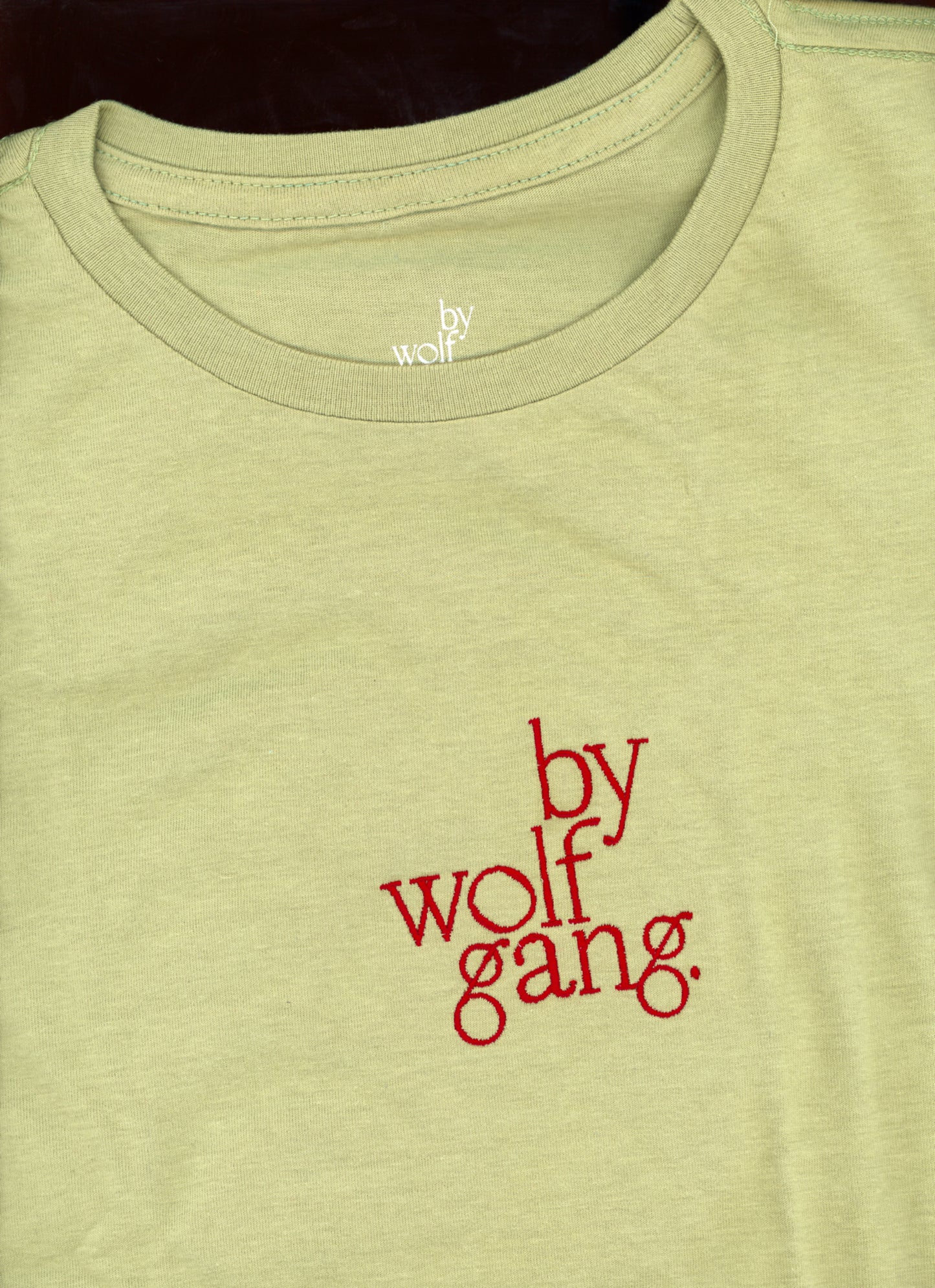 sage green embroidered logo high-waisted t-shirt