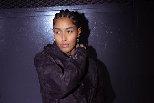 Embroidered Logo Monochrome Tie-Dye Hoodie