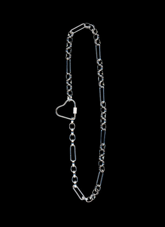 heavy metal lover - heart carabiner necklace