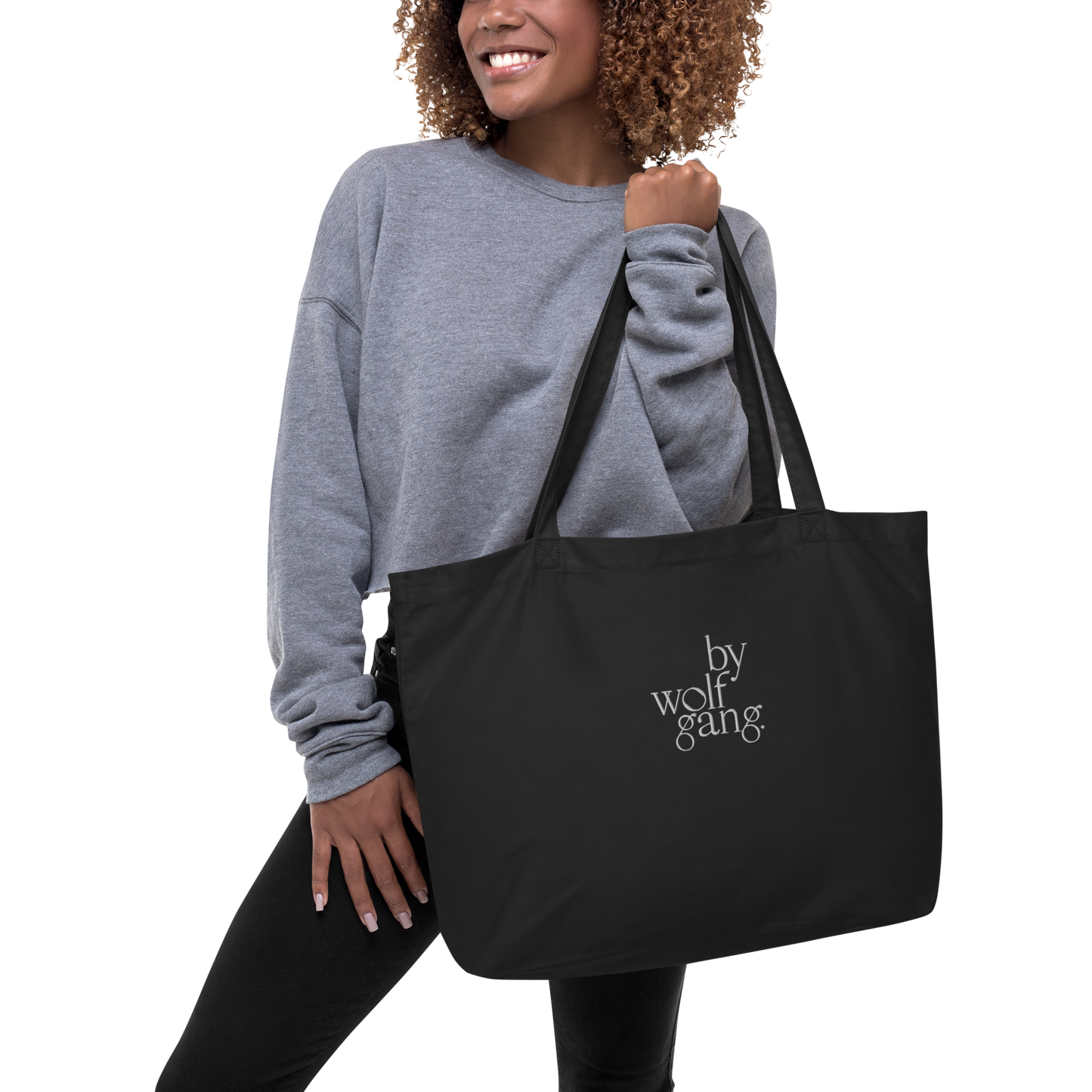bywolfgang embroidered logo large organic tote bag
