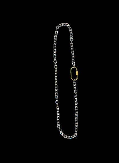 The Quinn - Mixed Metal Carabiner Chain Necklace
