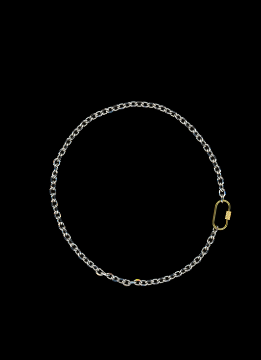 The Quinn - Mixed Metal Carabiner Chain Necklace