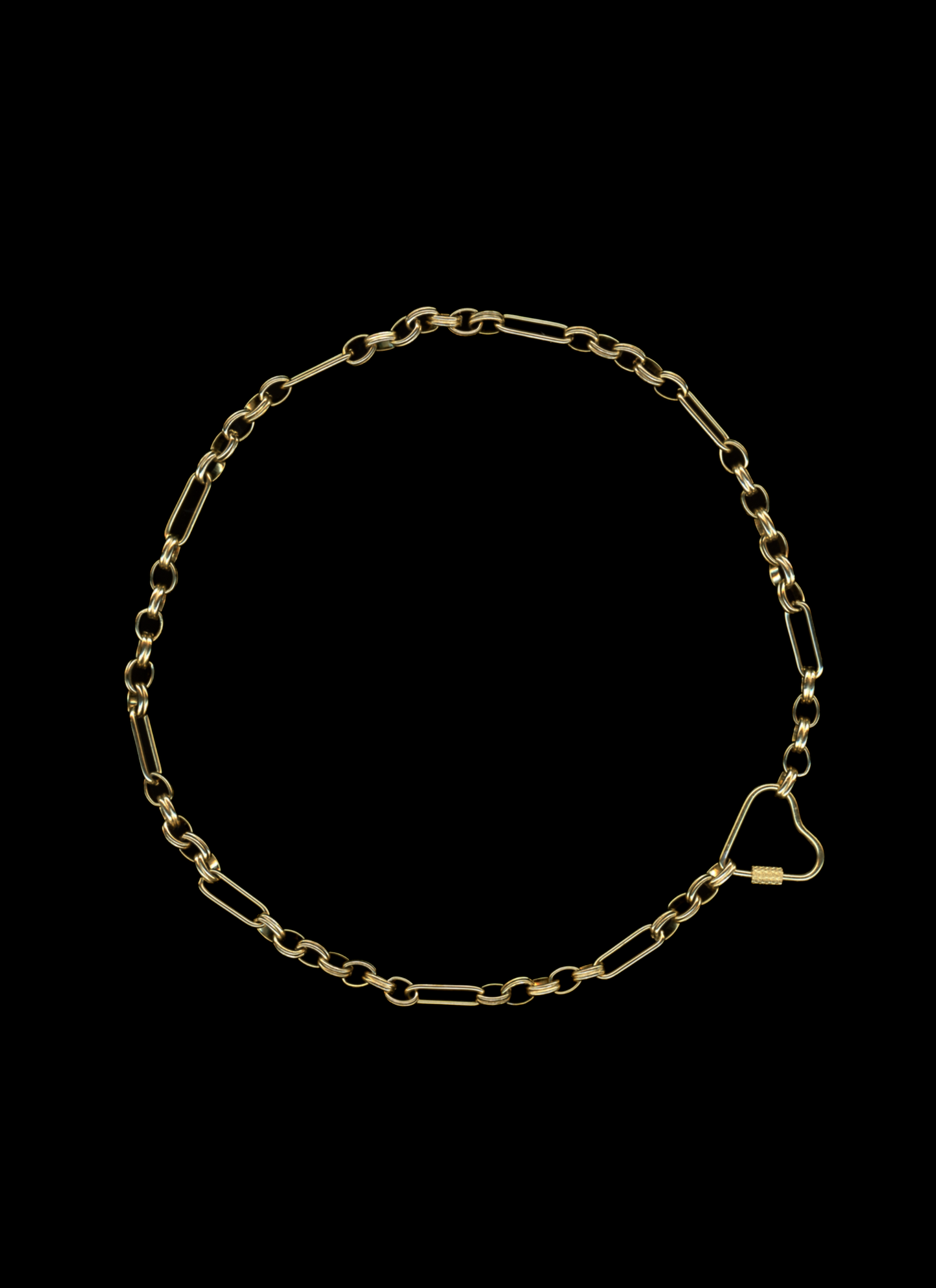 The Blake - Gold Plated Heart Carabiner Chain