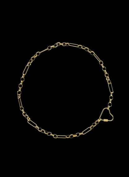 The Blake - Gold Plated Heart Carabiner Chain