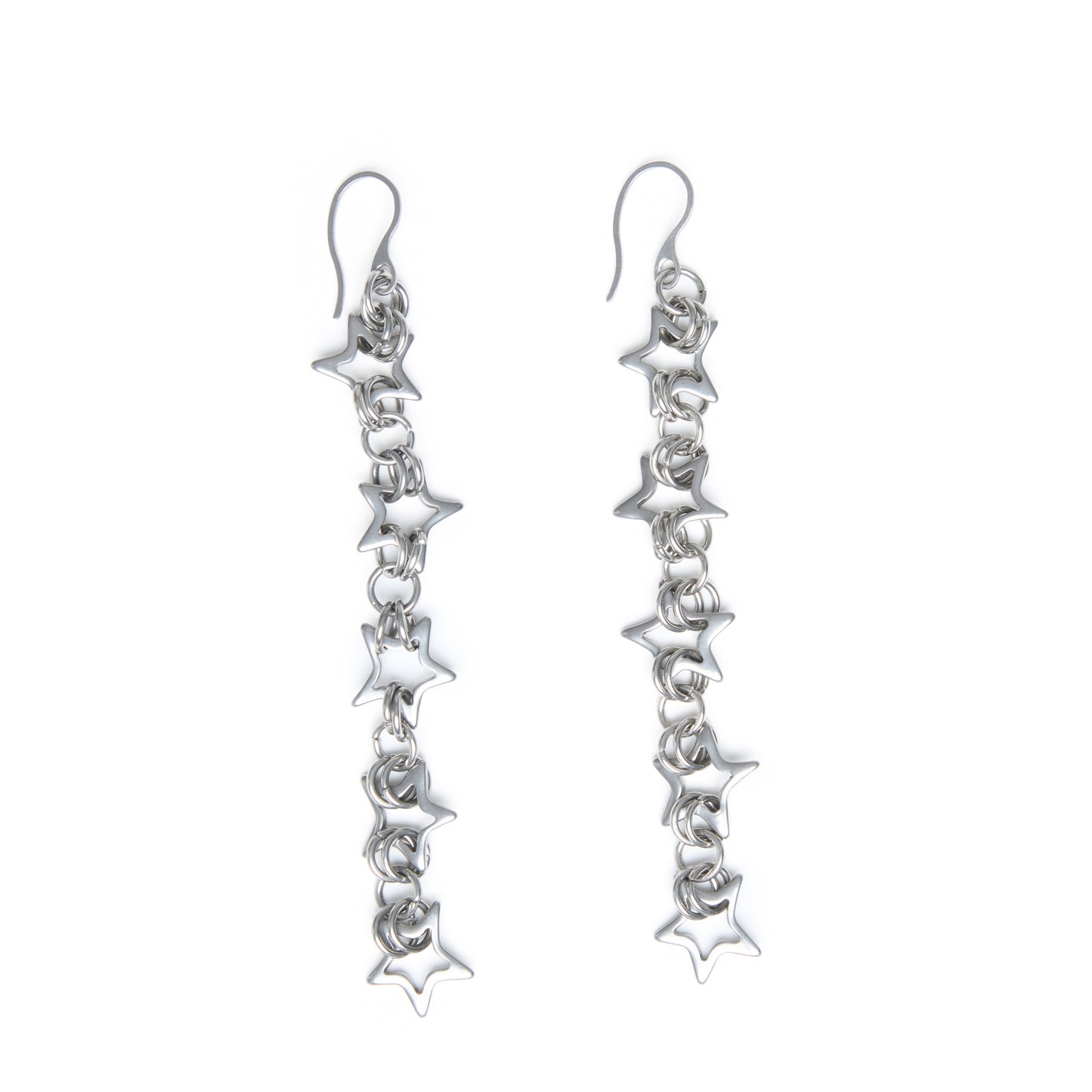 Starlight Viper - Chainmail Star Statement Earrings