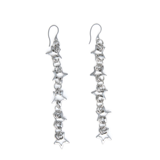 Starlight Viper - Chainmail Star Statement Earrings
