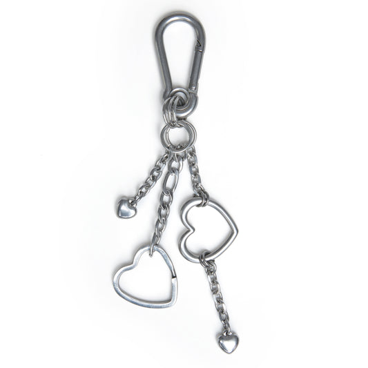 love u - heart charm carabiner keychain