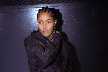 Embroidered Logo Monochrome Tie-Dye Hoodie