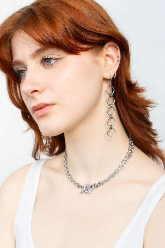 Athena Cinq - Chainmail Drop Earrings