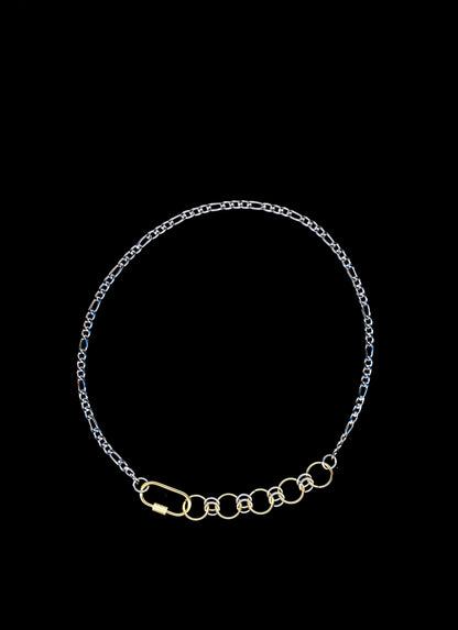 Mixed Metal Microfigaro Athena Orbit Carabiner Chain #7002